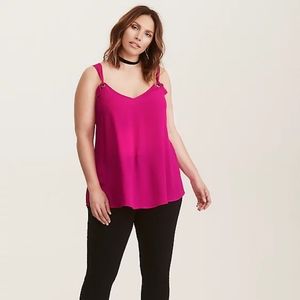 HOT PINK GEORGETTE O-RING CAMI